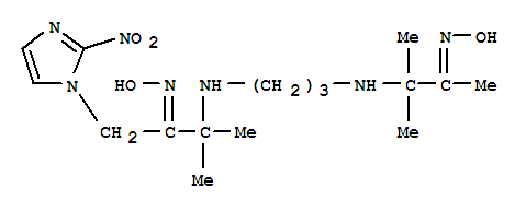 149876-70-0  2-Butanone,3-[[3-[[2-(hydroxyimino)-1,1-dimethylpropyl]amino]propyl]amino]-3-methyl-1-(2-nitro-1H-imidazol-1-yl)-,oxime