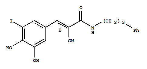 170448-92-7  2-Propenamide,2-cyano-3-(3,4-dihydroxy-5-iodophenyl)-N-(3-phenylpropyl)-, (2E)-