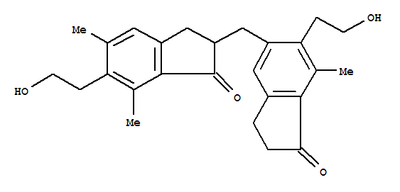 100217-76-3  1H-Inden-1-one,2-[[2,3-dihydro-6-(2-hydroxyethyl)-7-methyl-1-oxo-1H-inden-5-yl]methyl]-2,3-dihydro-6-(2-hydroxyethyl)-5,7-dimethyl-,(-)-