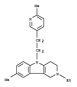 102207-58-9  1H-Pyrido[4,3-b]indole,2-ethyl-2,3,4,5-tetrahydro-8-methyl-5-[2-(6-methyl-3-pyridinyl)ethyl]-