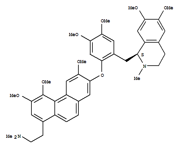 102487-24-1  1-Phenanthreneethanamine,7-[4,5-dimethoxy-2-[[(1S)-1,2,3,4-tetrahydro-6,7-dimethoxy-2-methyl-1-isoquinolinyl]methyl]phenoxy]-3,4,6-trimethoxy-N,N-dimethyl-