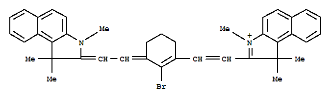 102567-12-4  1H-Benz[e]indolium,2-[2-[2-bromo-3-[2-(1,3-dihydro-1,1,3-trimethyl-2H-benz[e]indol-2-ylidene)ethylidene]-1-cyclohexen-1-yl]ethenyl]-1,1,3-trimethyl-,perchlorate (1:1)