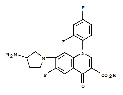 102856-07-5  3-Quinolinecarboxylicacid,7-(3-amino-1-pyrrolidinyl)-1-(2,4-difluorophenyl)-6-fluoro-1,4-dihydro-4-oxo-