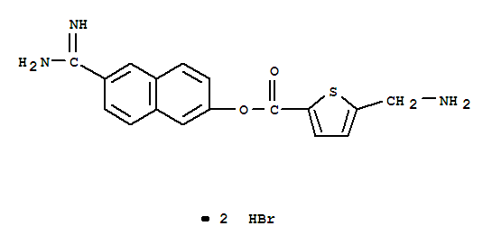 103284-25-9  2-Thiophenecarboxylicacid, 5-(aminomethyl)-, 6-(aminoiminomethyl)-2-naphthalenyl ester, hydrobromide(1:2)