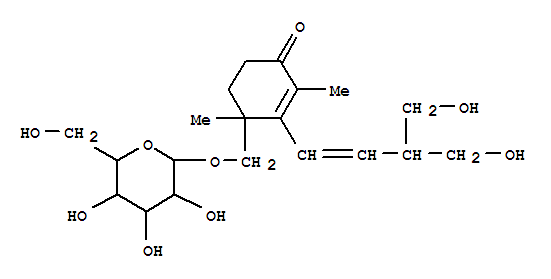 108543-38-0  2-Cyclohexen-1-one,4-[(b-D-glucopyranosyloxy)methyl]-3-[(1E)-4-hydroxy-3-(hydroxymethyl)-1-butenyl]-2,4-dimethyl-,(4S)- (9CI)