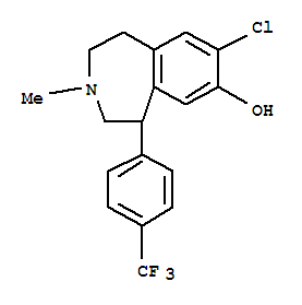 118546-28-4  1H-3-Benzazepin-7-ol,8-chloro-2,3,4,5-tetrahydro-3-methyl-5-[4-(trifluoromethyl)phenyl]-