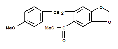 119610-88-7  1,3-Benzodioxole-5-carboxylicacid, 6-[(4-methoxyphenyl)methyl]-, methyl ester