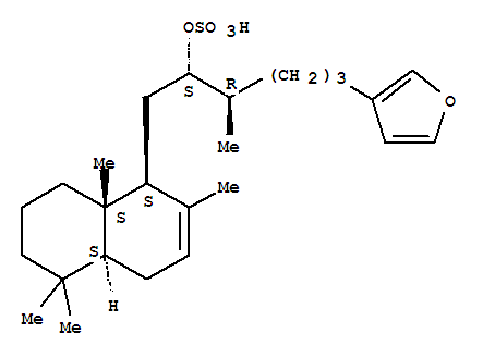 120927-17-5  3-Furanpentanol, b-methyl-a-[[(1S,4aS,8aS)-1,4,4a,5,6,7,8,8a-octahydro-2,5,5,8a-tetramethyl-1-naphthalenyl]methyl]-,3-(hydrogen sulfate), (aS,bR)-