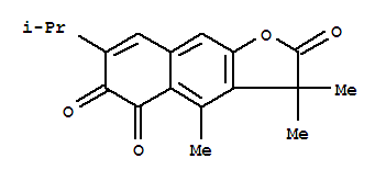 122452-75-9  Naphtho[2,3-b]furan-2,5,6(3H)-trione,3,3,4-trimethyl-7-(1-methylethyl)-