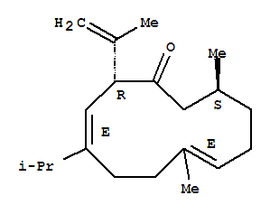 130694-35-8  3,7-Cyclododecadien-1-one,7,11-dimethyl-2-(1-methylethenyl)-4-(1-methylethyl)-, (2R,3E,7E,11S)-rel-(+)-