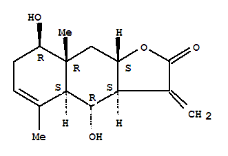 130973-38-5  Naphtho[2,3-b]furan-2(3H)-one,3a,4,4a,7,8,8a,9,9a-octahydro-4,8-dihydroxy-5,8a-dimethyl-3-methylene-,(3aS,4R,4aS,8R,8aR,9aS)-