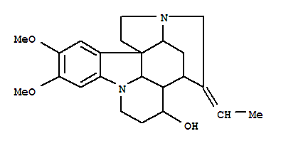 14242-25-2  12H-1,12-Ethano-9H-pyrido[1,2,3-lm]pyrrolo[2,3-d]carbazol-11-ol,14-ethylidene-2,3,10,11,11a,11b,13,13a-octahydro-5,6-dimethoxy-,(1S,3aR,11S,11aR,11bS,12R,13aS,14E)- (9CI)