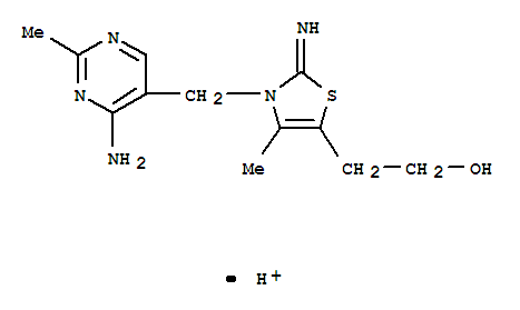 14463-72-0  5-Thiazoleethanol,3-[(4-amino-2-methyl-5-pyrimidinyl)methyl]-2,3-dihydro-2-imino-4-methyl-,conjugate acid (1:1)