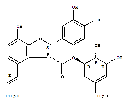146713-96-4  3-Benzofurancarboxylicacid, 4-[(1E)-2-carboxyethenyl]-2-(3,4-dihydroxyphenyl)-2,3-dihydro-7-hydroxy-,3-[(1R,5R,6R)-3-carboxy-5,6-dihydroxy-3-cyclohexen-1-yl] ester, (2S,3R)-