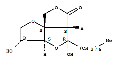 146952-69-4  2H,6H,8H-Difuro[3,2-b:3',4'-c]furan-6-one,5-heptyltetrahydro-3,5-dihydroxy-, (3R,3aS,5R,5aS,8aS)-