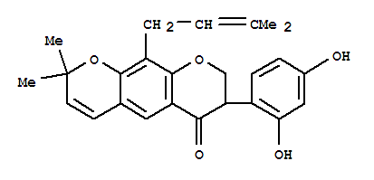 147742-11-8  2H,6H-Benzo[1,2-b:5,4-b']dipyran-6-one,7-(2,4-dihydroxyphenyl)-7,8-dihydro-2,2-dimethyl-10-(3-methyl-2-butenyl)- (9CI)
