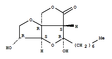 147782-25-0  2H,6H,8H-Difuro[3,2-b:3',4'-c]furan-6-one,5-heptyltetrahydro-3,5-dihydroxy-, (3R,3aS,5R,5aS,8aR)-