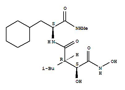 147783-68-4  Butanediamide,N1-[(1S)-1-(cyclohexylmethyl)-2-(methylamino)-2-oxoethyl]-N4,3-dihydroxy-2-(2-methylpropyl)-,(2R,3S)-