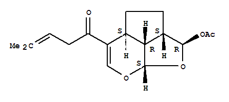 148000-40-2  3-Penten-1-one,1-[(2R,2aS,4aS,7aS,7bR)-2-(acetyloxy)-2a,3,4,4a,7a,7b-hexahydro-2H-1,7-dioxacyclopent[cd]inden-5-yl]-4-methyl-,rel- (9CI)