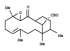 154512-14-8  4-Oxatricyclo[10.3.1.03,5]hexadec-8-ene-16-carboxaldehyde,5,9,12,13-tetramethyl-2-oxo-, (1S,3S,4R,8E,12S,13R,16S)-