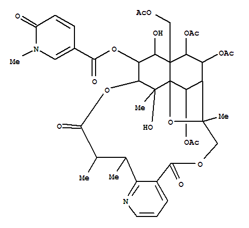 156280-97-6  3-Pyridinecarboxylicacid, 1,6-dihydro-1-methyl-6-oxo-,(8R,9R,10R,11S,12R,13R,14R,15S,18S,19S,20S,21S,22R)-10,21,22-tris(acetyloxy)-12-[(acetyloxy)methyl]-5,7,8,9,10,12,13,14,15,17,18,19-dodecahydro-13,20-dihydroxy-8,18,19,20-tetramethyl-5,17-dioxo-8,11-ep