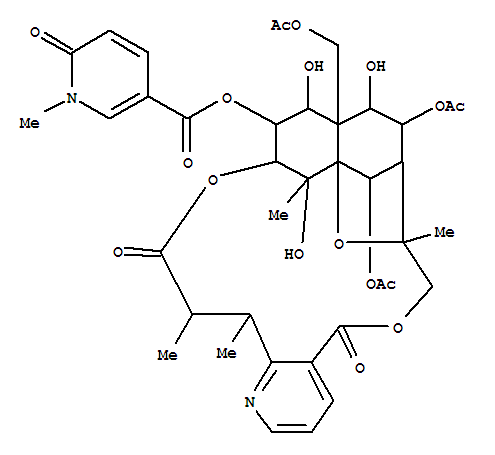156280-98-7  3-Pyridinecarboxylicacid, 1,6-dihydro-1-methyl-6-oxo-,(8R,9R,10R,11S,12R,13R,14R,15S,18S,19S,20S,21S,22S)-10,22-bis(acetyloxy)-12-[(acetyloxy)methyl]-5,7,8,9,10,12,13,14,15,17,18,19-dodecahydro-13,20,21-trihydroxy-8,18,19,20-tetramethyl-5,17-dioxo-8,11-ep
