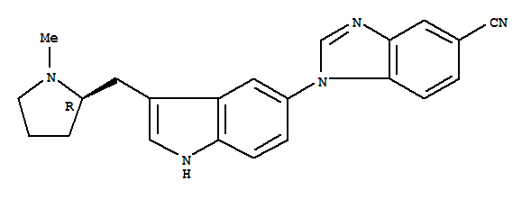 160906-61-6  1H-Benzimidazole-5-carbonitrile,1-[3-[[(2R)-1-methyl-2-pyrrolidinyl]methyl]-1H-indol-5-yl]-