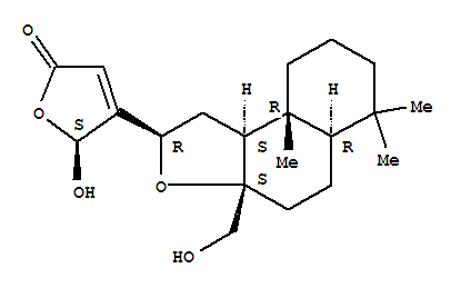 161016-98-4  2(5H)-Furanone,4-[(2R,3aS,5aR,9aR,9bS)-dodecahydro-3a-(hydroxymethyl)-6,6,9a-trimethylnaphtho[2,1-b]furan-2-yl]-5-hydroxy-,(5S)-