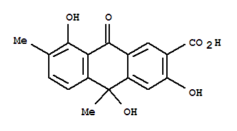 162112-30-3  2-Anthracenecarboxylicacid, 9,10-dihydro-3,8,10-trihydroxy-7,10-dimethyl-9-oxo- (9CI)