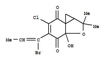 162382-59-4  1H,7H-Cyclopropa[c]benzofuran-4,7(3aH)-dione,5-[(1Z)-1-bromo-1-propenyl]-6-chloro-1a,2-dihydro-3a-hydroxy-2,2-dimethyl-,(1aR,3aS,7aS)- (9CI)