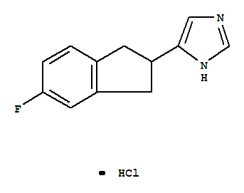 163112-34-3  1H-Imidazole,4-(5-fluoro-2,3-dihydro-1H-inden-2-yl)-, monohydrochloride, (-)- (9CI)