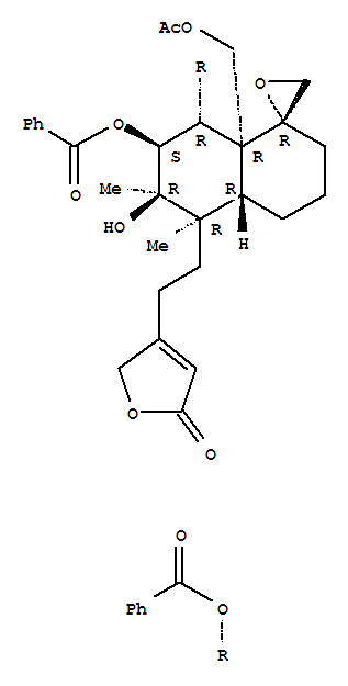 163634-00-2  2(5H)-Furanone,4-[2-[(1R,4aR,5R,6R,7S,8R,8aR)-8a-[(acetyloxy)methyl]-7,8-bis(benzoyloxy)octahydro-6-hydroxy-5,6-dimethylspiro[naphthalene-1(2H),2'-oxiran]-5-yl]ethyl]-