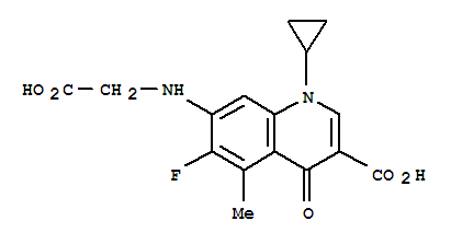 167971-94-0  3-Quinolinecarboxylicacid,7-[(carboxymethyl)amino]-1-cyclopropyl-6-fluoro-1,4-dihydro-5-methyl-4-oxo-