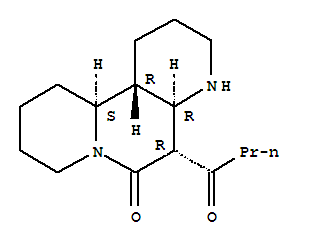 16812-86-5  6H-Pyrido[2,1-f][1,6]naphthyridin-6-one,dodecahydro-5-(1-oxobutyl)-, (4aR,5R,11aS,11bR)-rel-