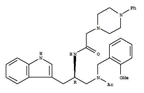 170566-51-5  1-Piperazineacetamide,N-[(1R)-2-[acetyl[(2-methoxyphenyl)methyl]amino]-1-(1H-indol-3-ylmethyl)ethyl]-4-phenyl-