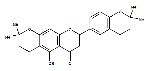 170900-12-6  2H,6H-Benzo[1,2-b:5,4-b']dipyran-6-one,8-(3,4-dihydro-2,2-dimethyl-2H-1-benzopyran-6-yl)-3,4,7,8-tetrahydro-5-hydroxy-2,2-dimethyl-(9CI)