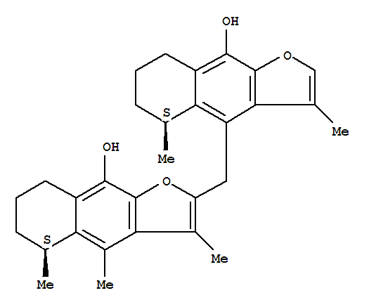 100853-39-2  Naphtho[2,3-b]furan-9-ol,5,6,7,8-tetrahydro-3,4,5-trimethyl-2-[[(5S)-5,6,7,8-tetrahydro-9-hydroxy-3,5-dimethylnaphtho[2,3-b]furan-4-yl]methyl]-,(5S)-