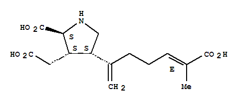 101899-45-0  3-Pyrrolidineaceticacid, 2-carboxy-4-[(4E)-5-carboxy-1-methylene-4-hexen-1-yl]-, (2S,3S,4S)-