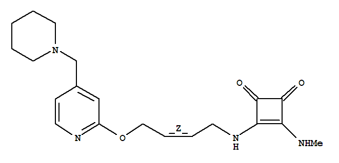 103922-34-5  3-Cyclobutene-1,2-dione,3-(methylamino)-4-[[4-[[4-(1-piperidinylmethyl)-2-pyridinyl]oxy]-2-butenyl]amino]-,(Z)- (9CI)