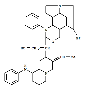 11003-81-9  12H-1,12-Ethano-9H,11H-[1,3]oxazino[3,4,5-lm]pyrrolo[2,3-d]carbazole-9-ethanol,14-ethyl-b-[(2R,3E,12bS)-3-ethylidene-1,2,3,4,6,7,12,12b-octahydroindolo[2,3-a]quinolizin-2-yl]-2,3,11a,11b,13,13a-hexahydro-,(bS,1S,3aR,9S,11aS,11bS,12S,13aS,14S)-(9CI)