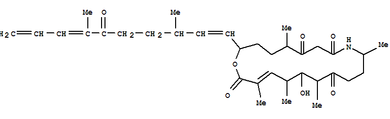 110298-66-3  1-Oxa-9-azacyclononadec-17-ene-6,8,13,19-tetrone,2-[(1E,3S,7E)-3,7-dimethyl-6-oxo-1,7,9-decatrienyl]-15-hydroxy-5,10,14,16,18-pentamethyl-,(2R,5S,10R,14R,15S,16R,17Z)- (9CI)