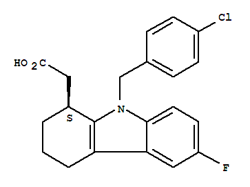 113243-00-8  1H-Carbazole-1-aceticacid, 9-[(4-chlorophenyl)methyl]-6-fluoro-2,3,4,9-tetrahydro-, (1S)-