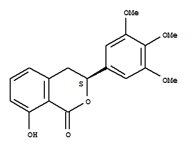 113271-00-4  1H-2-Benzopyran-1-one,3,4-dihydro-8-hydroxy-3-(3,4,5-trimethoxyphenyl)-, (3S)-