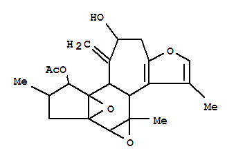 119392-47-1  2H,5H-1b,4a-Epoxyoxireno[6',7']indeno[5',4':3,4]cyclohepta[1,2-b]furan-4,6-diol,1a,3,4,4b,6,7,10b,10c-octahydro-3,10,10c-trimethyl-5-methylene-, 4-acetate(9CI)