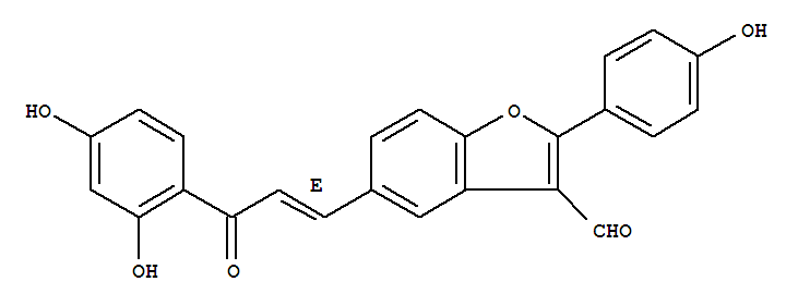 122127-70-2  3-Benzofurancarboxaldehyde,5-[(1E)-3-(2,4-dihydroxyphenyl)-3-oxo-1-propen-1-yl]-2-(4-hydroxyphenyl)-