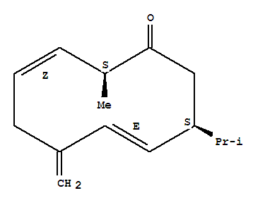 123062-72-6  3,7-Cyclodecadien-1-one,2-methyl-6-methylene-9-(1-methylethyl)-, (2S,3Z,7E,9S)-