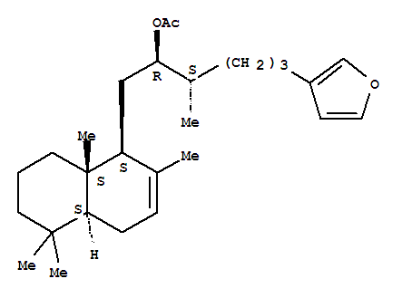 125481-87-0  3-Furanpentanol, b-methyl-a-[[(1S,4aS,8aS)-1,4,4a,5,6,7,8,8a-octahydro-2,5,5,8a-tetramethyl-1-naphthalenyl]methyl]-,3-acetate, (aR,bS)-