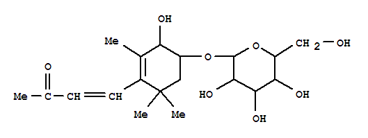 126585-76-0  3-Buten-2-one, 4-[(3a,4a)-4-(b-D-glucopyranosyloxy)-3-hydroxy-2,6,6-trimethyl-1-cyclohexen-1-yl]-, (3E)-(9CI)