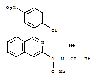 128593-13-5  3-Isoquinolinecarboxamide,1-(2-chloro-5-nitrophenyl)-N-methyl-N-(1-methylpropyl)- 128593-13-5  3-Isoquinolinecarboxamide,1-(2-chloro-5-nitrophenyl)-N-methyl-N-(1-methylpropyl)-