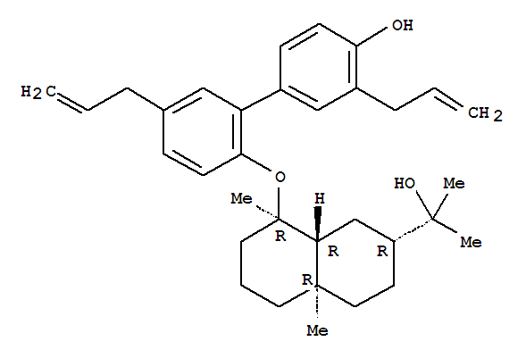 133056-10-7  2-Naphthalenemethanol,decahydro-8-[(4'-hydroxy-3',5-di-2-propen-1-yl[1,1'-biphenyl]-2-yl)oxy]-a,a,4a,8-tetramethyl-, (2R,4aR,8R,8aR)-